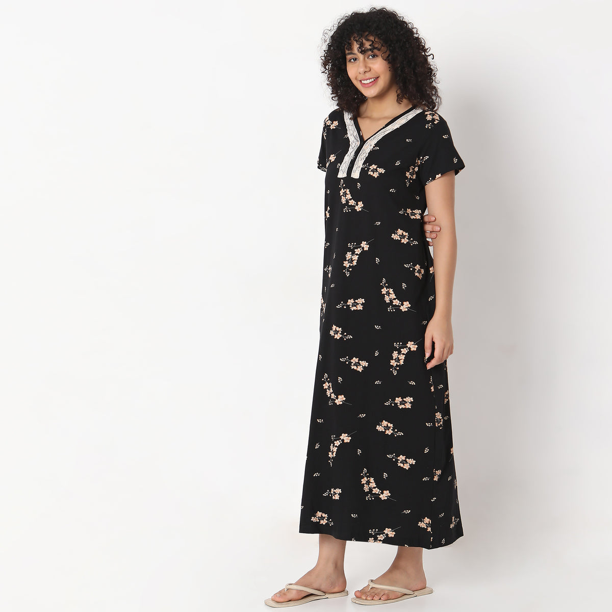 Regular Fit Floral Gown