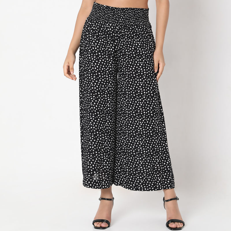 Flare Fit Polka Dot High Rise Palazzos