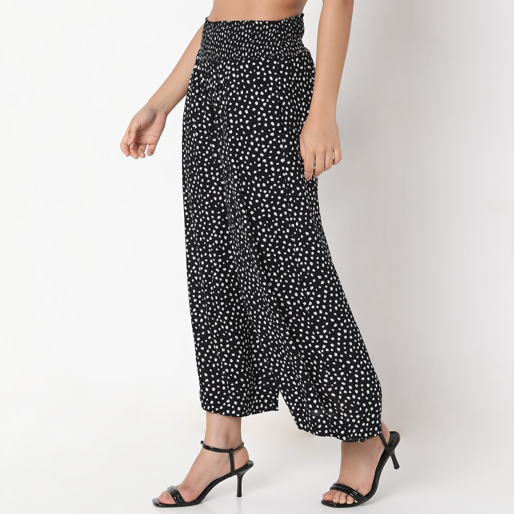 Flare Fit Polka Dot High Rise Palazzos