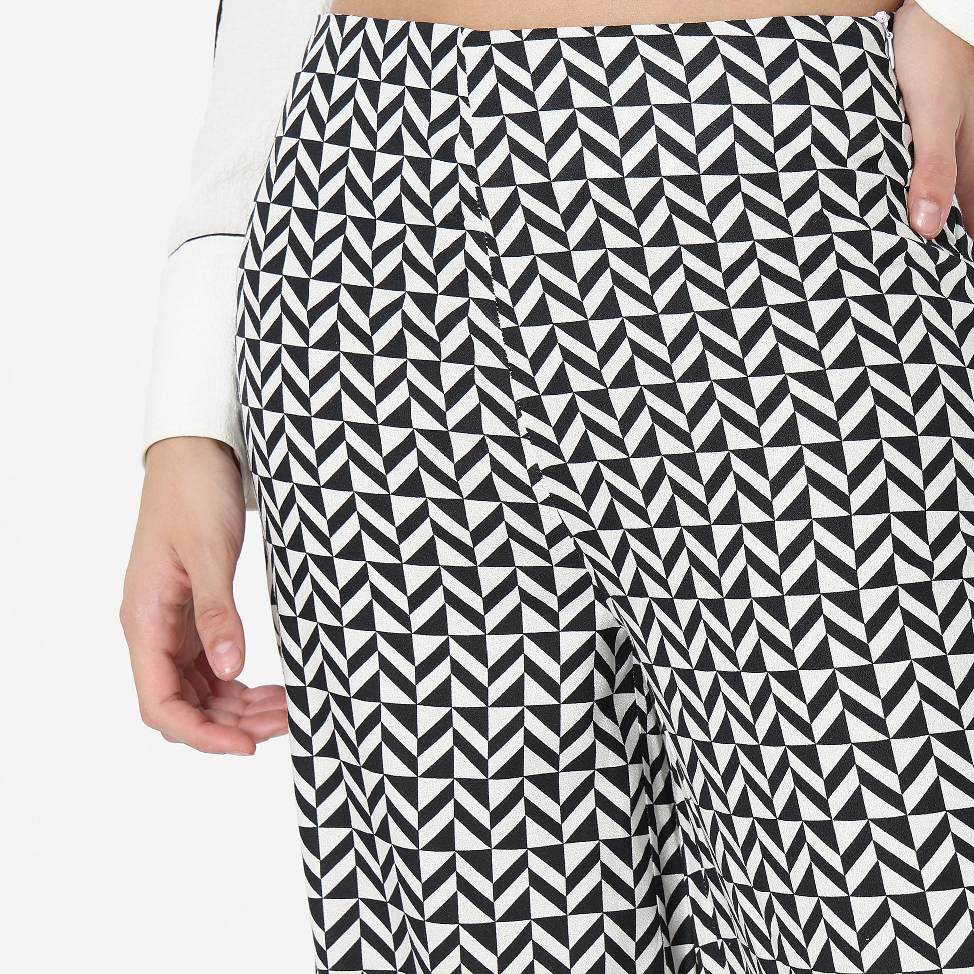 Flare Fit Printed Mid Rise Palazzos