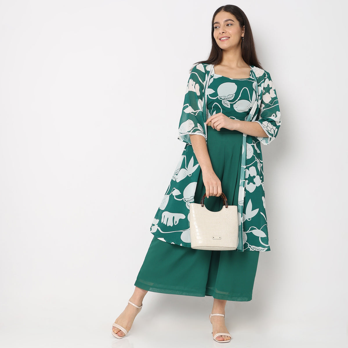 Flare Fit Printed Ethnic Set