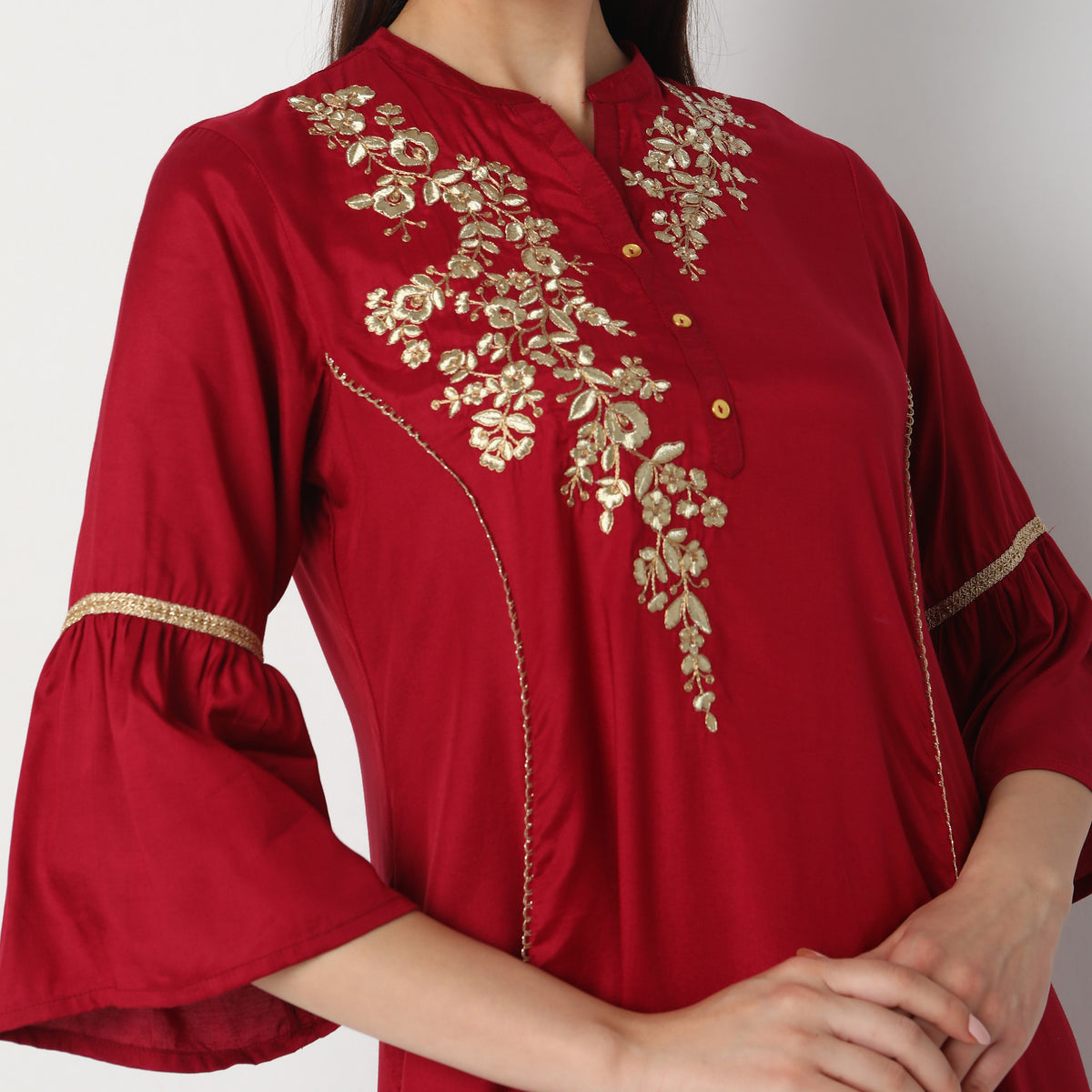 Flare Fit Embroidered Kurta Set