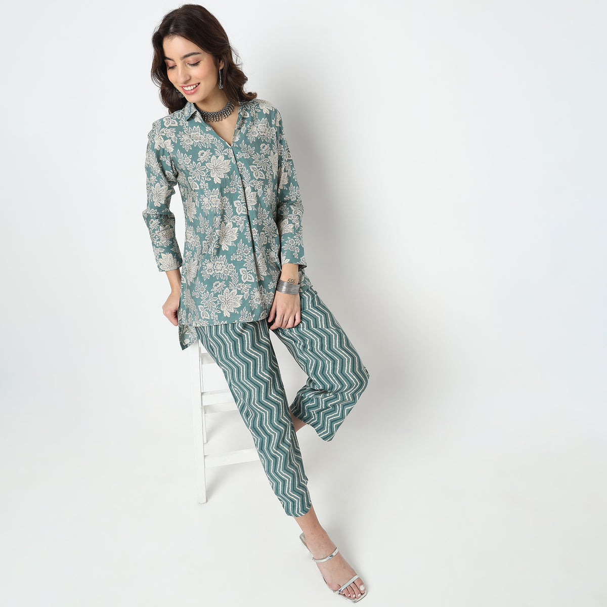 Straight Fit Floral Kurta Sets