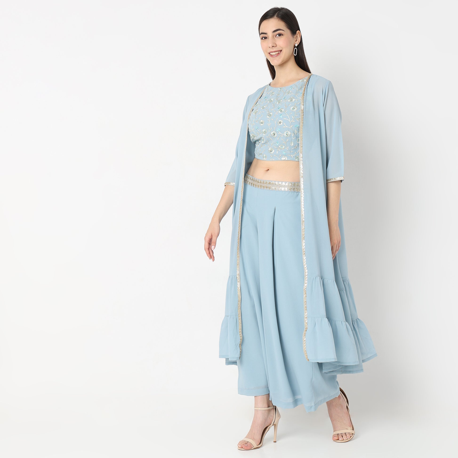 Flare Fit Embroidered Ethnic Sets