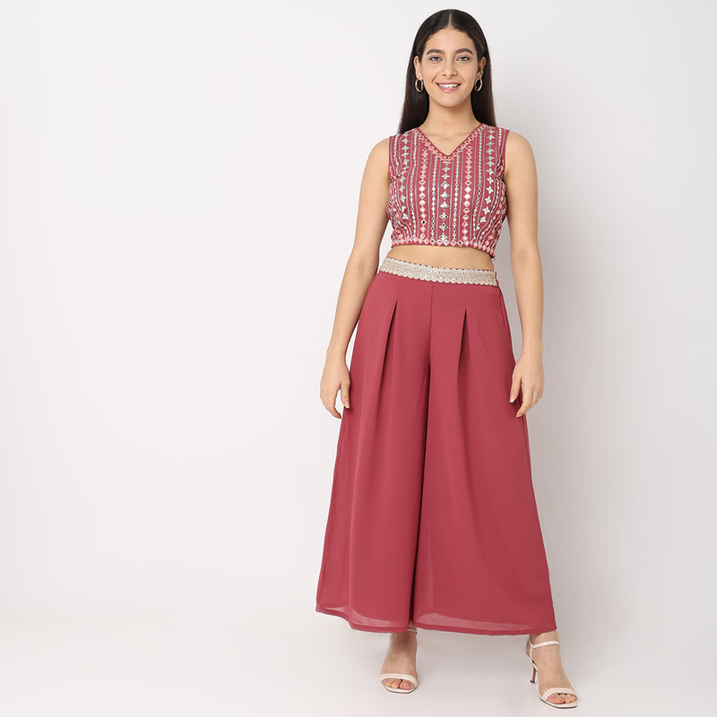 Flare Fit Embellished Ethnic Set