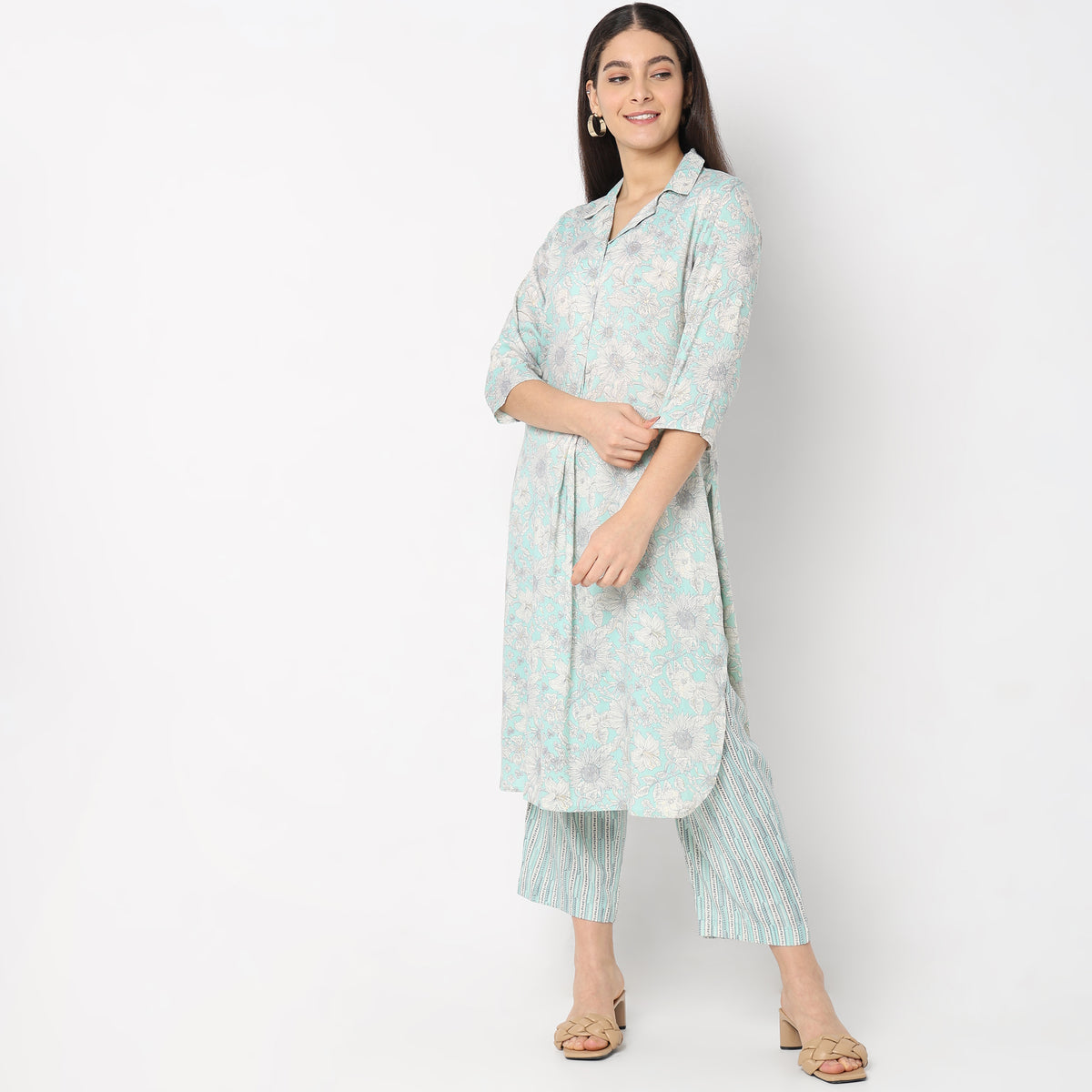 Flare Fit Printed Kurta Set