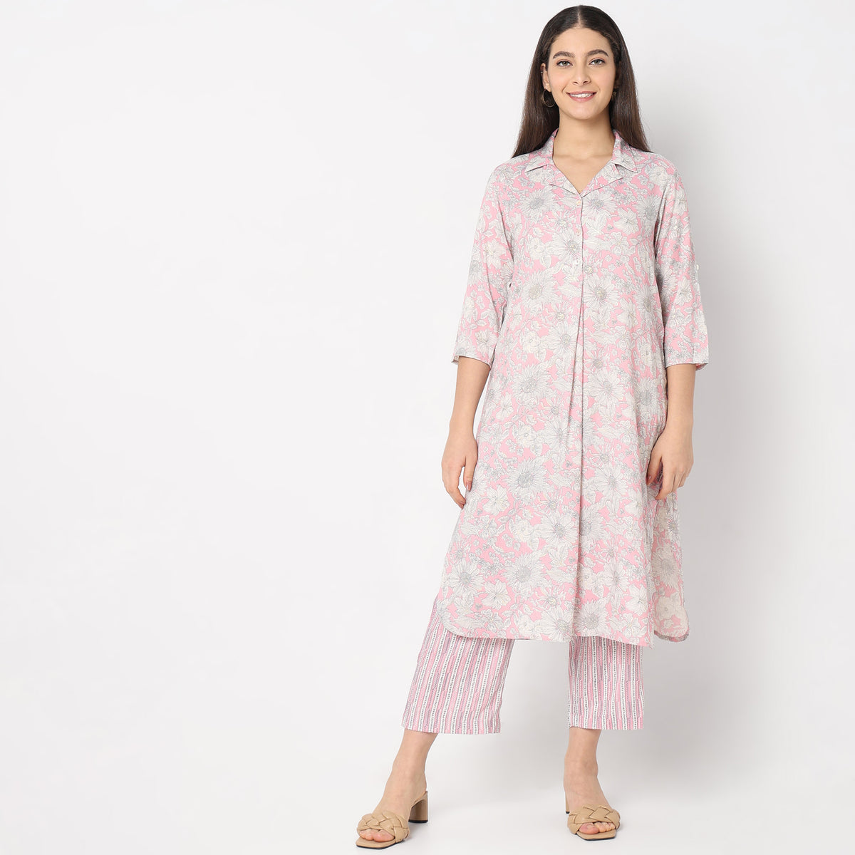 Flare Fit Printed Kurta Set