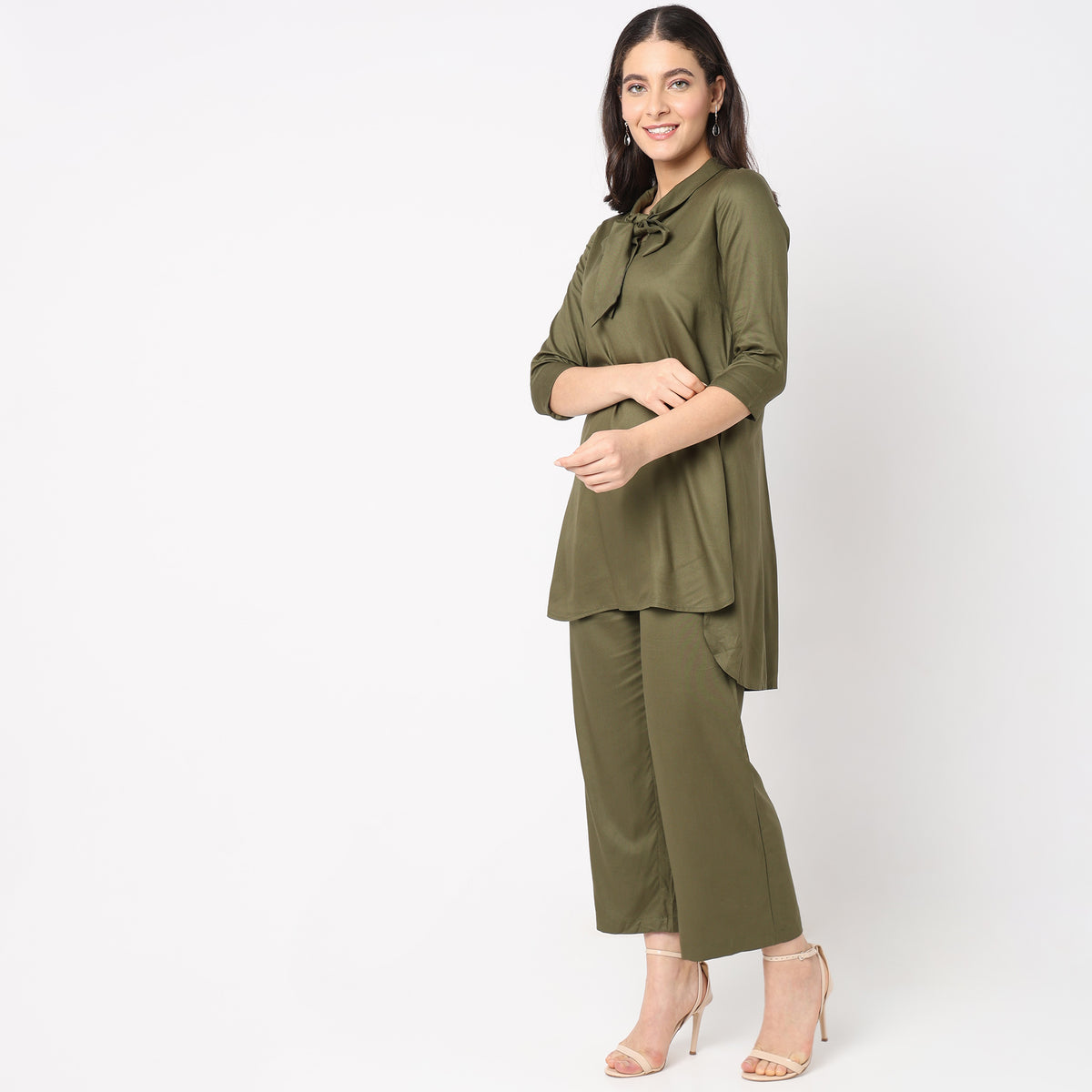 Flare Fit Solid Kurta Set