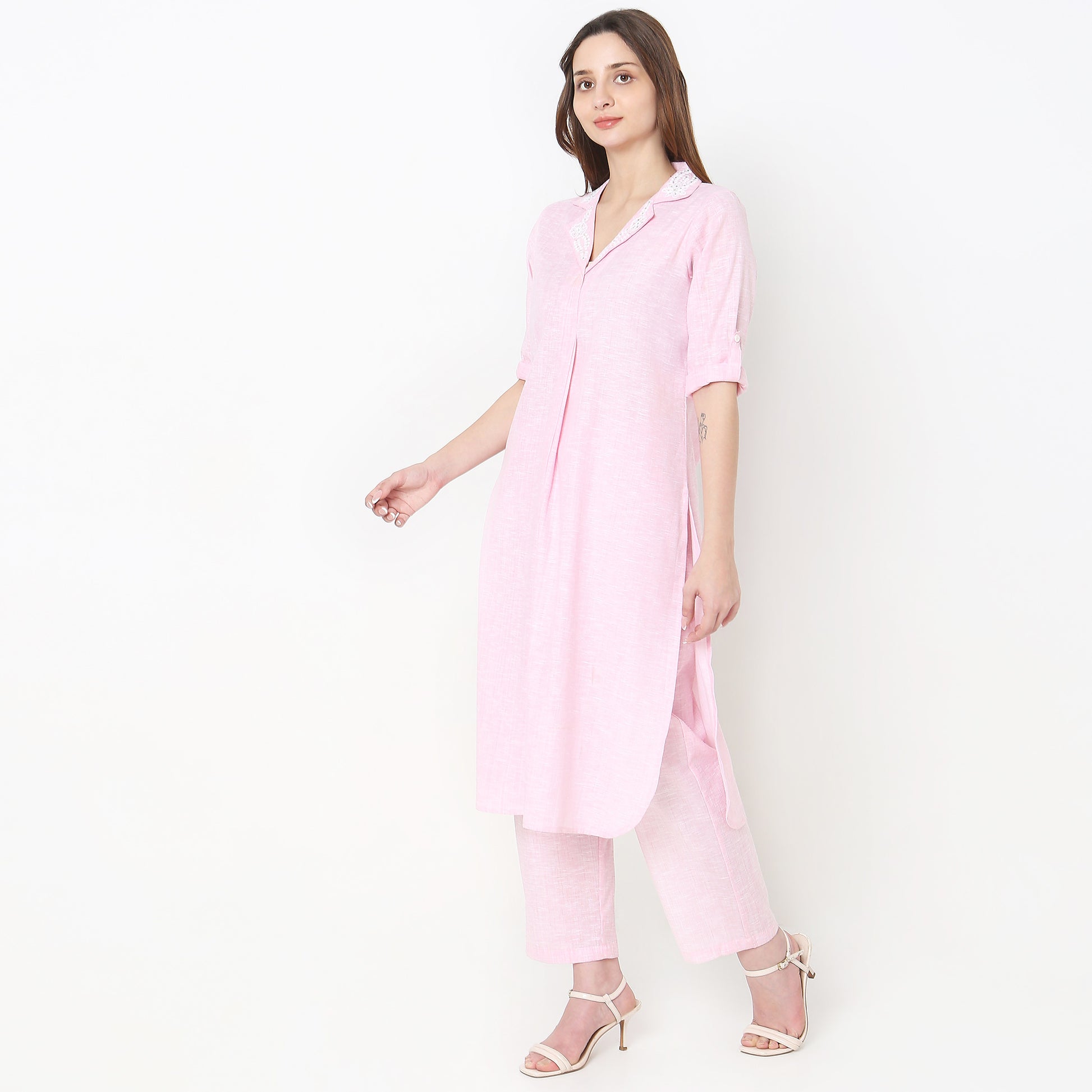 Regular Fit Embroidered Kurta Sets