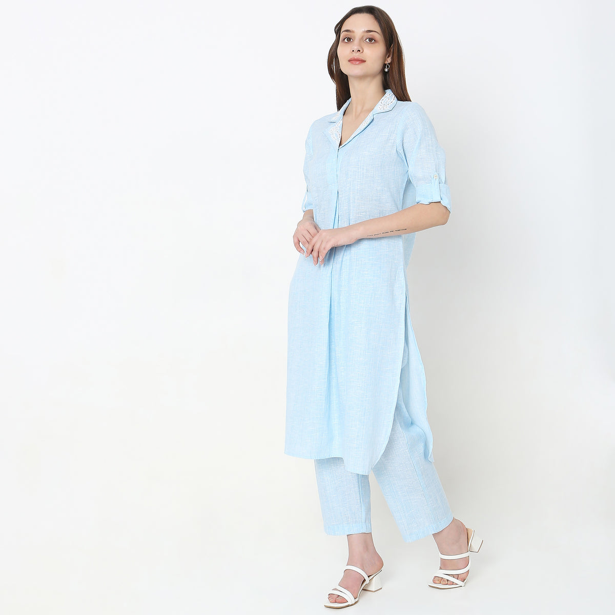 Regular Fit Embroidered Kurta Sets