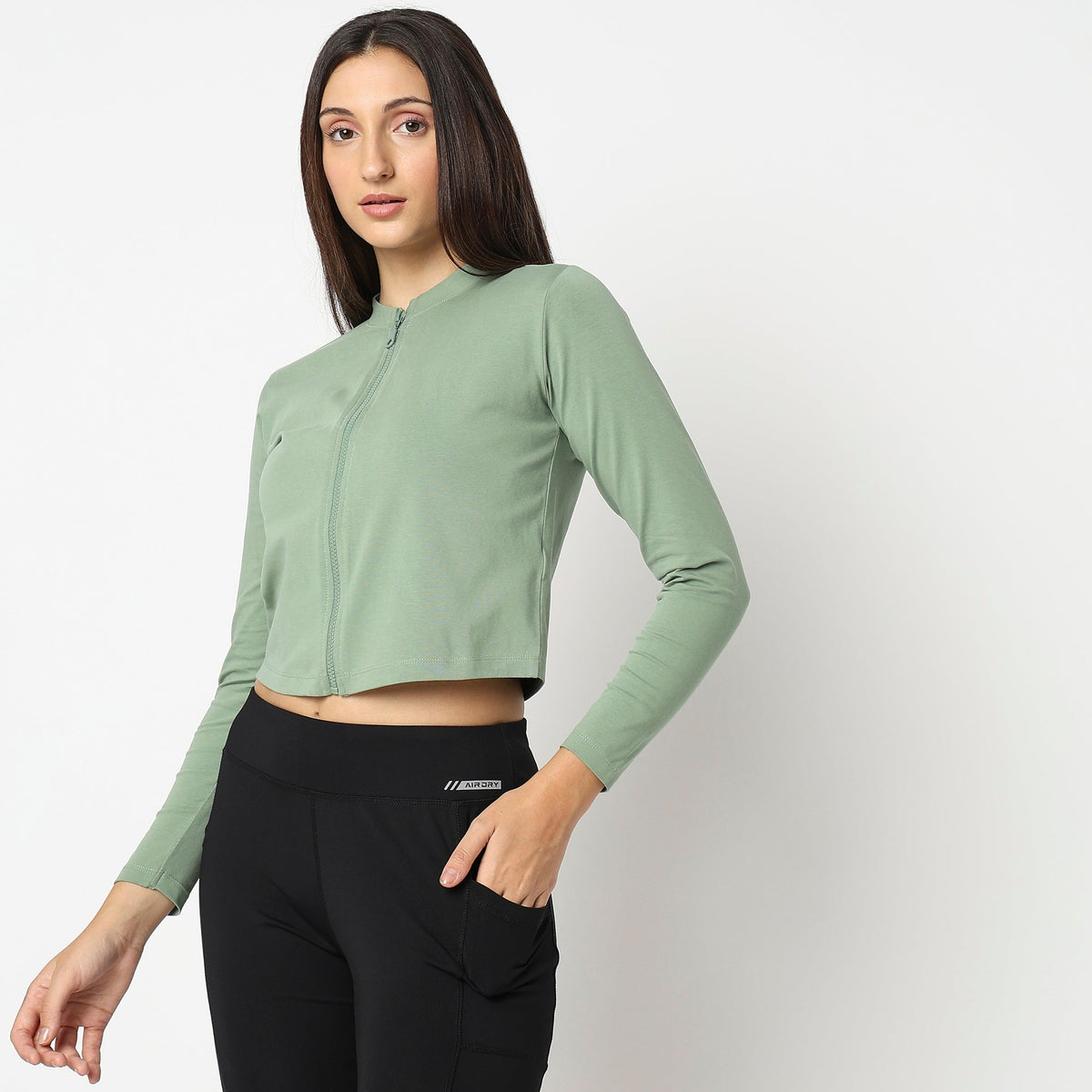 Women Wearing Regular Fit Solid T-Shirt