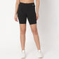 Slim Fit Solid High Rise Shorts