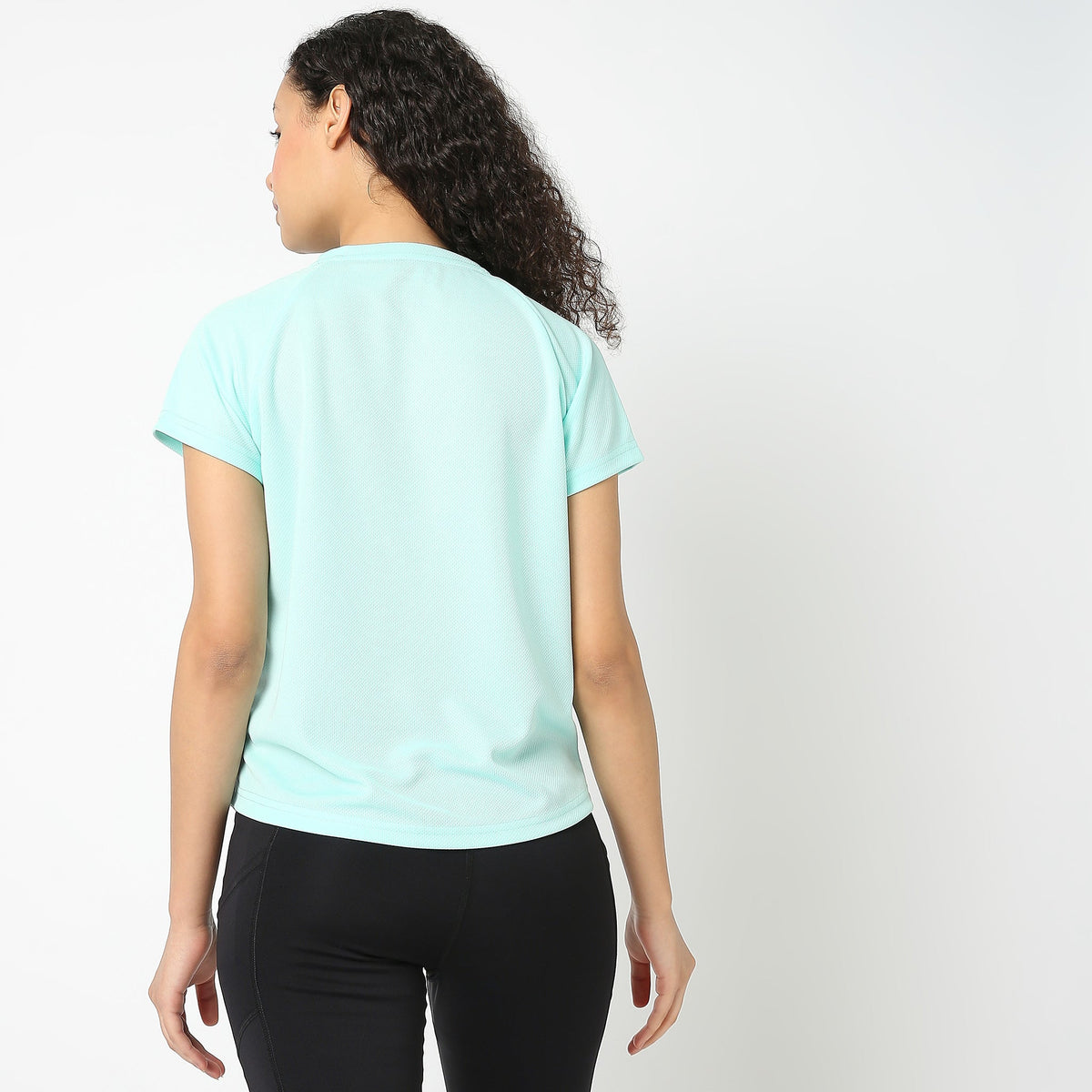 Women Wearing Regular Fit Solid T-Shirt