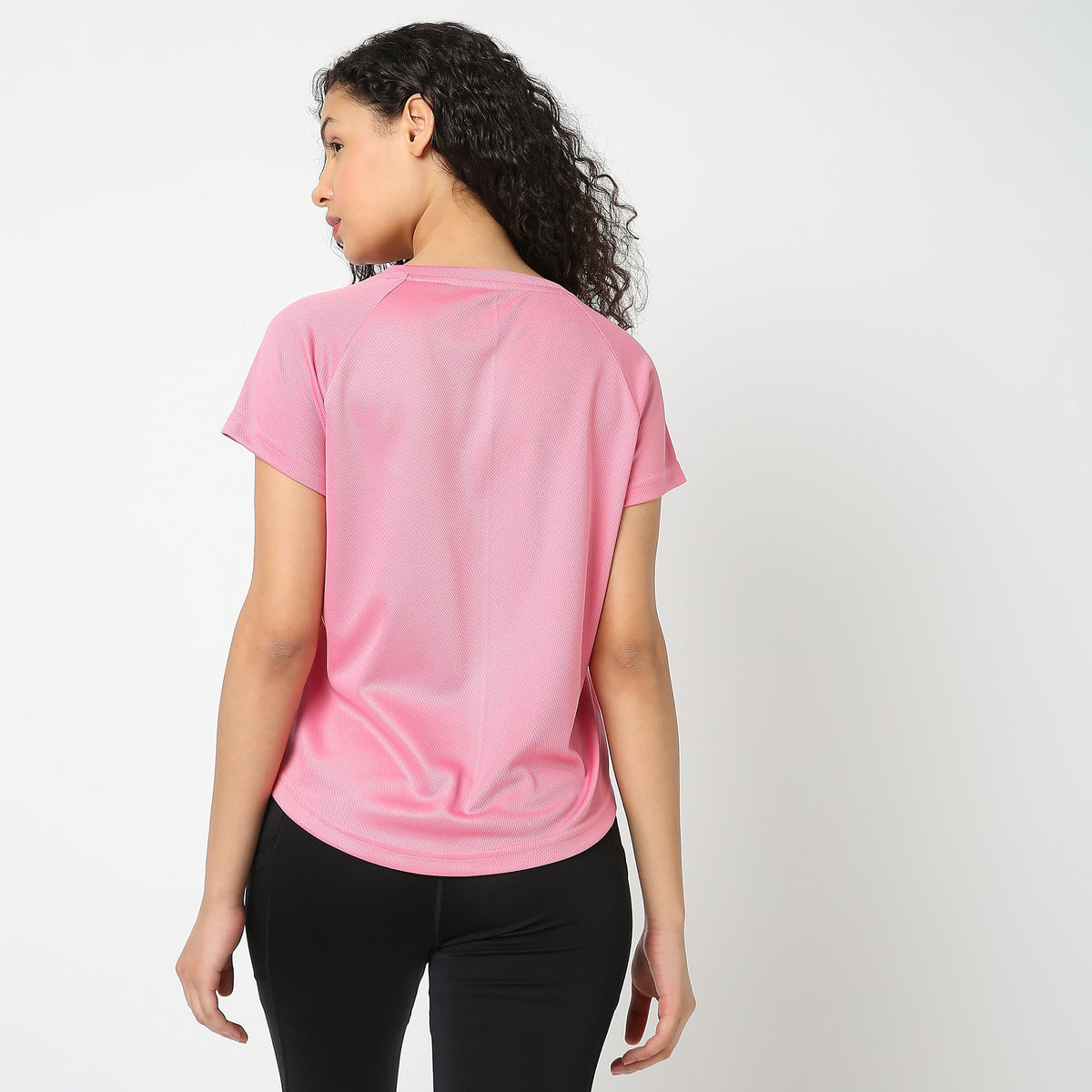 Women Wearing Regular Fit Solid T-Shirt