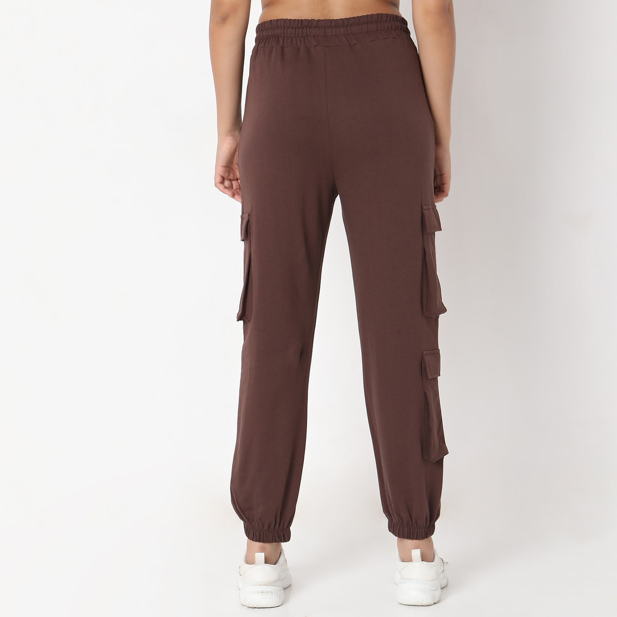 Regular Fit Solid High Rise Joggers