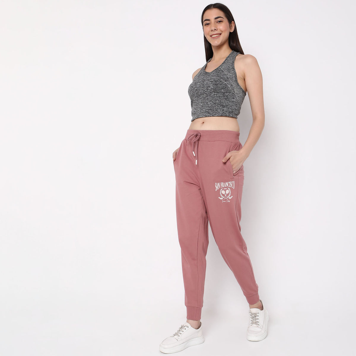 Regular Fit Graphic High Rise Joggers