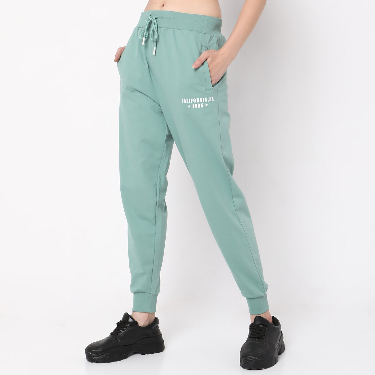 Regular Fit Graphic High Rise Joggers