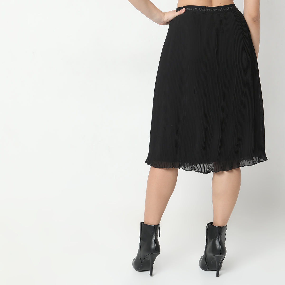 Regular Fit Striped Mid Rise Skirts