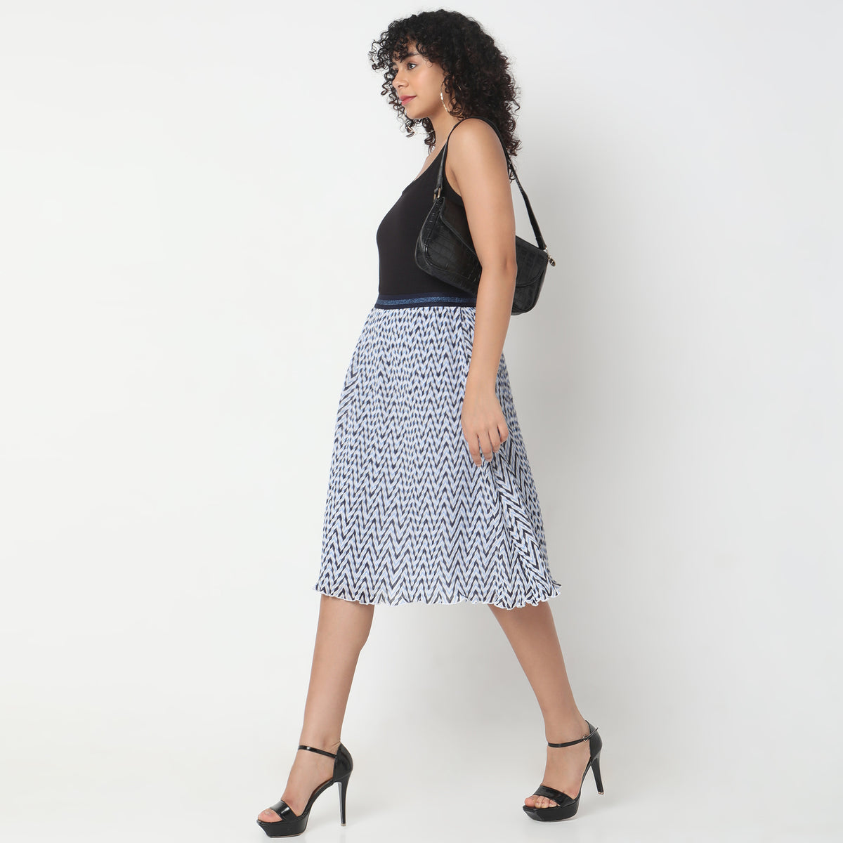 Regular Fit Printed Mid Rise Skirts