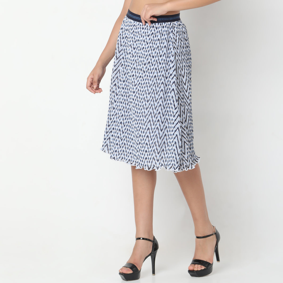 Regular Fit Printed Mid Rise Skirts