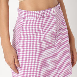 Slim Fit Checkered Skirts