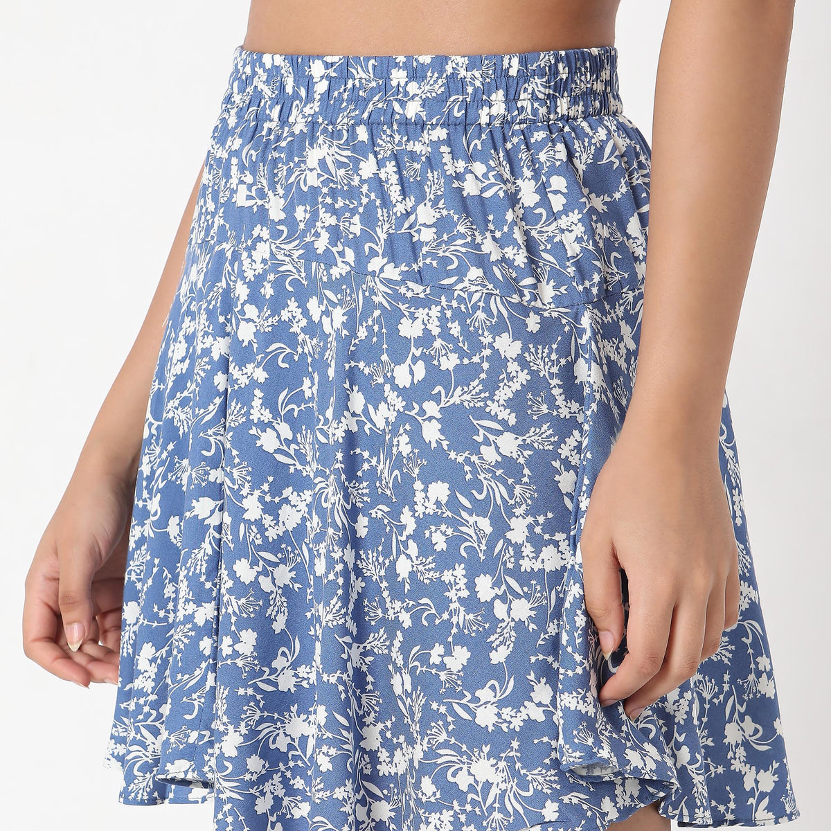 Flare Fit Floral Mid Rise Skirts