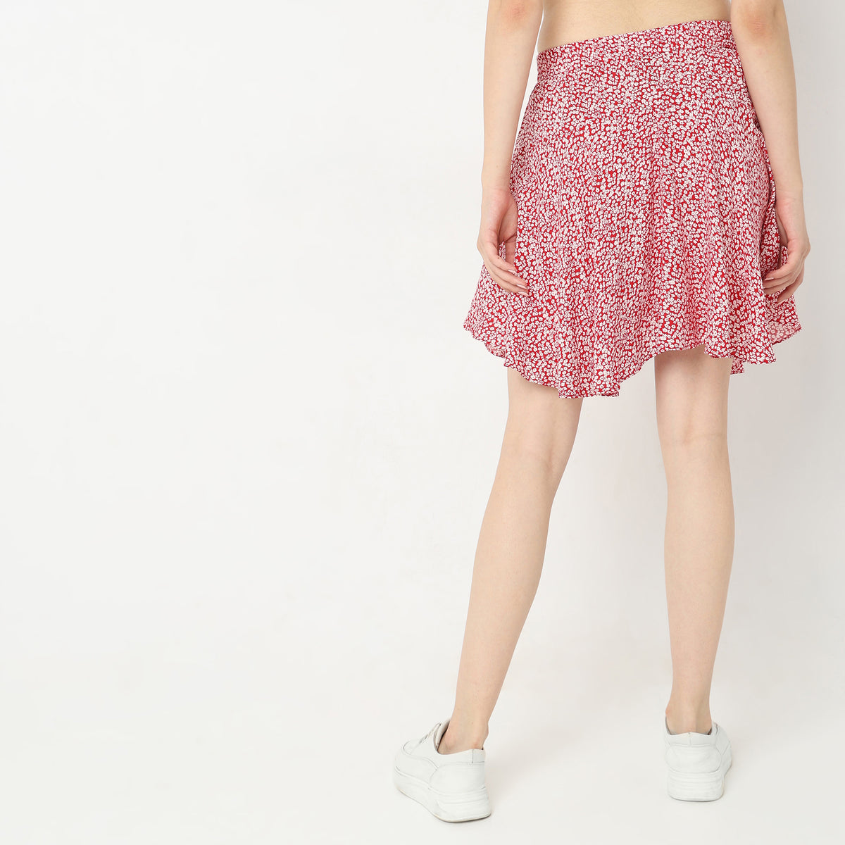 Flare Fit Floral Mid Rise Skirts