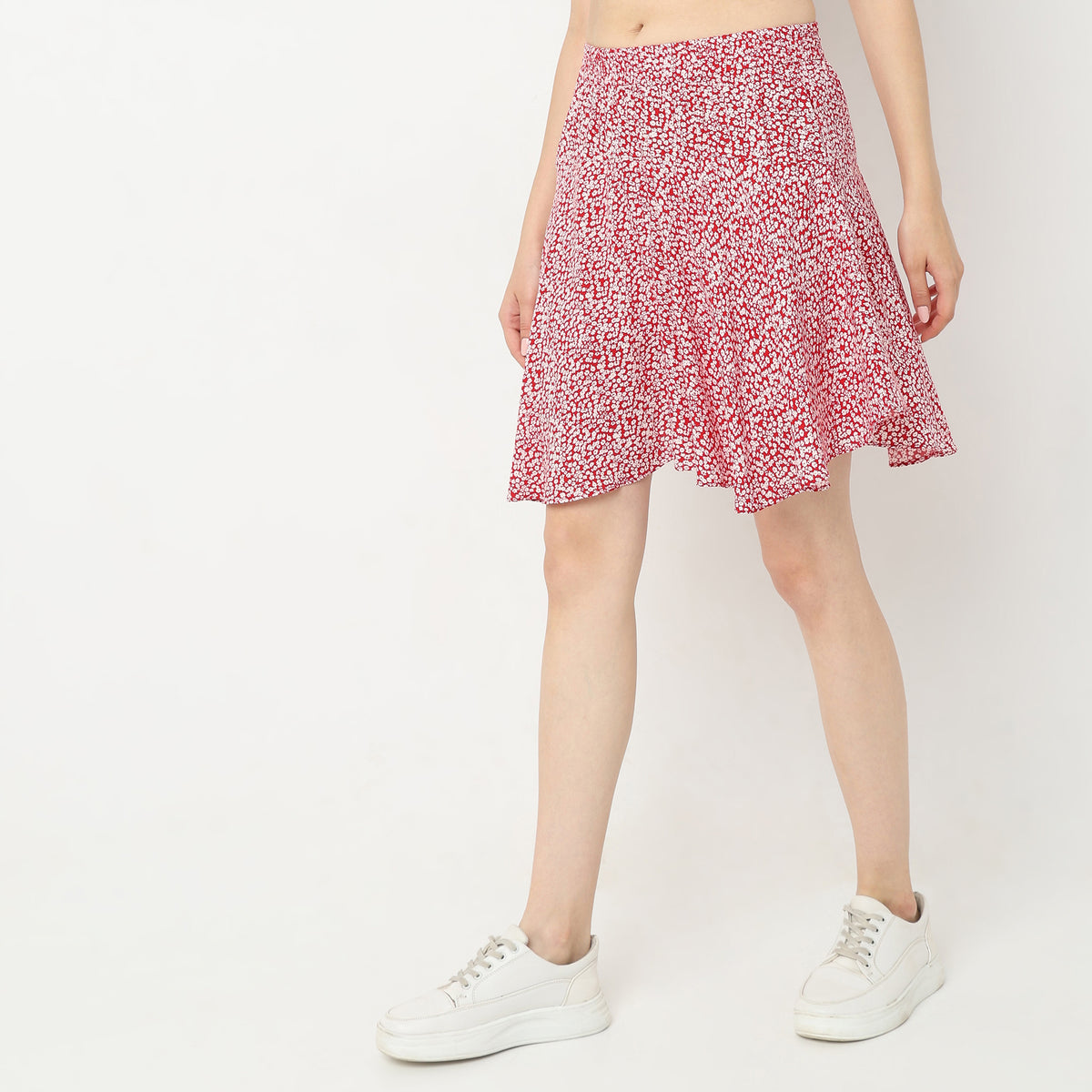 Flare Fit Floral Mid Rise Skirts