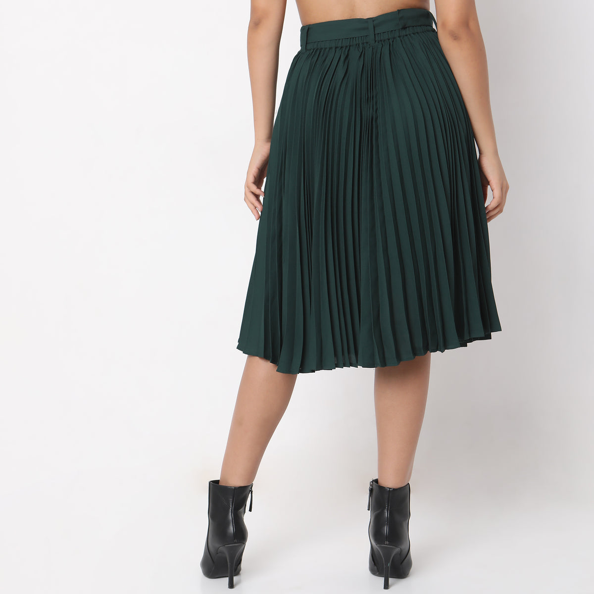 Regular Fit Solid Mid Rise Skirts