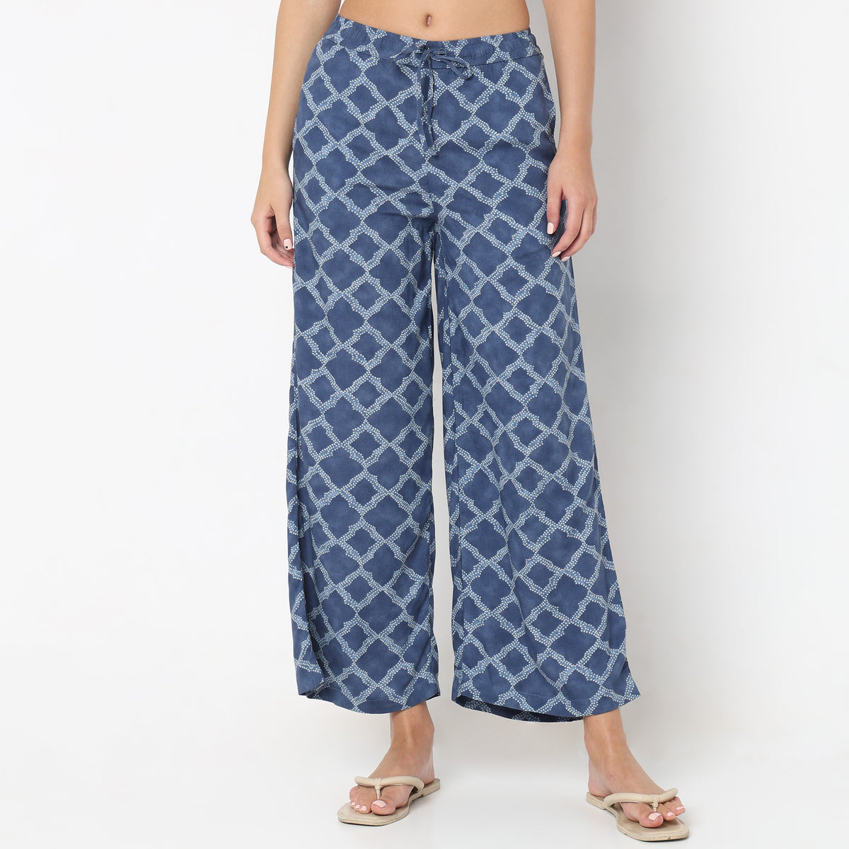 Regular Fit Printed Mid Rise Palazzos