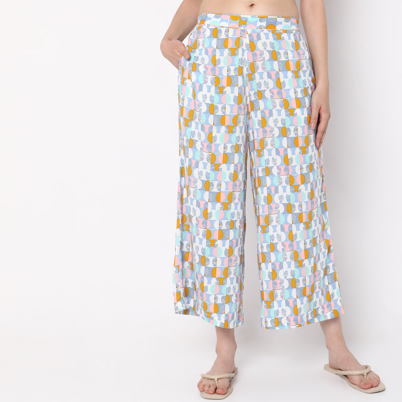 Regular Fit Abstract Mid Rise Pyjamas