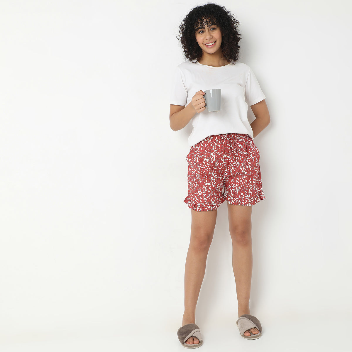 Regular Fit Printed Mid Rise Shorts