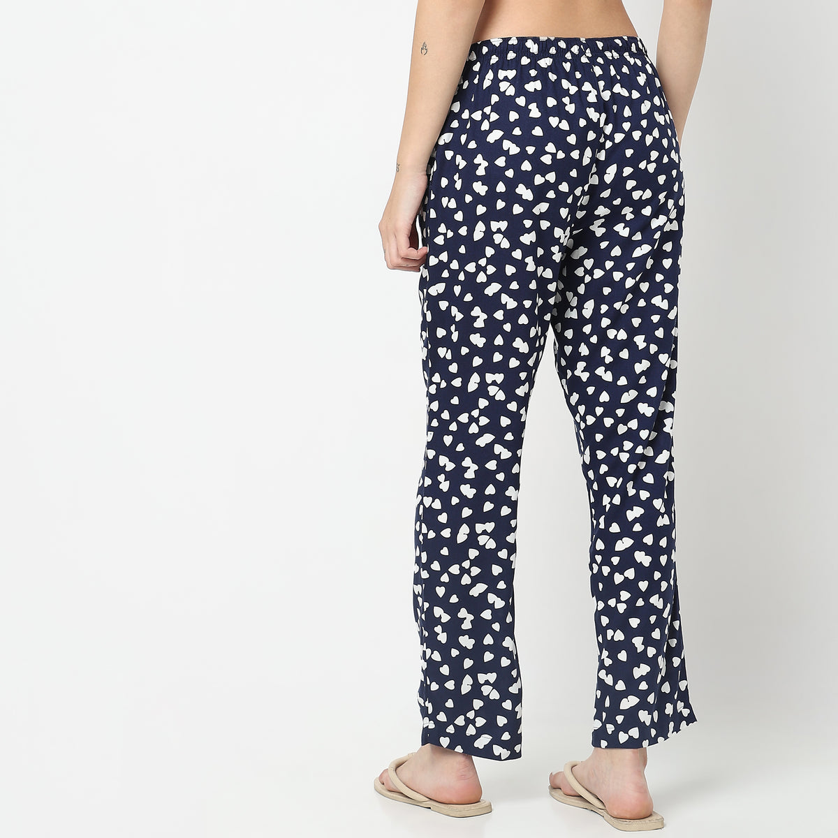 Regular Fit Heart Mid Rise Pyjamas