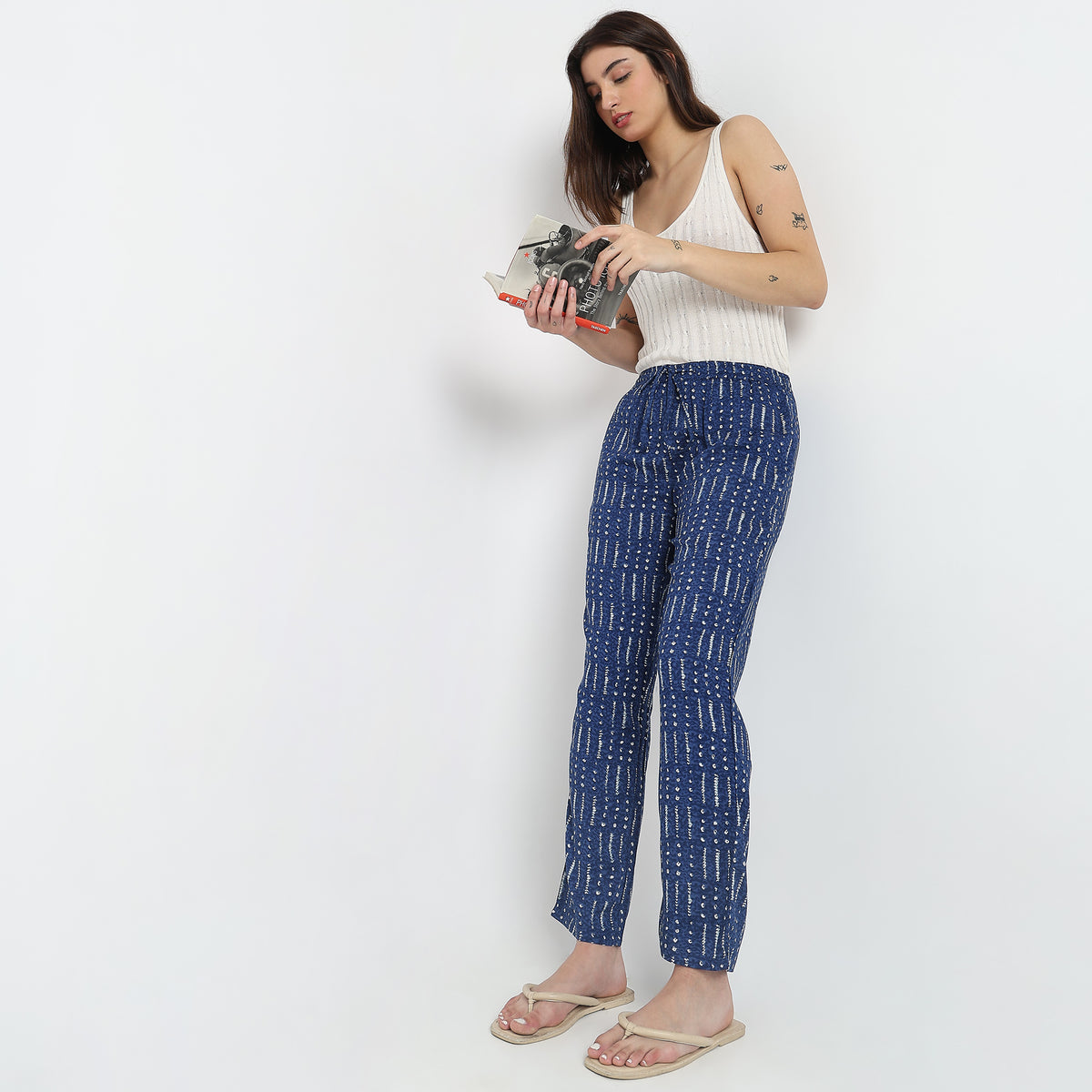 Regular Fit Printed Mid Rise Pyjamas