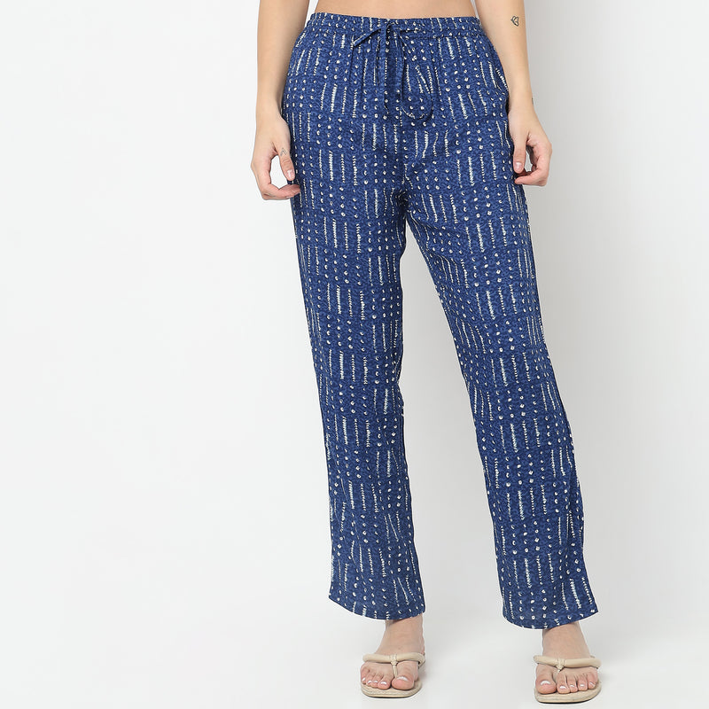 Regular Fit Printed Mid Rise Pyjamas