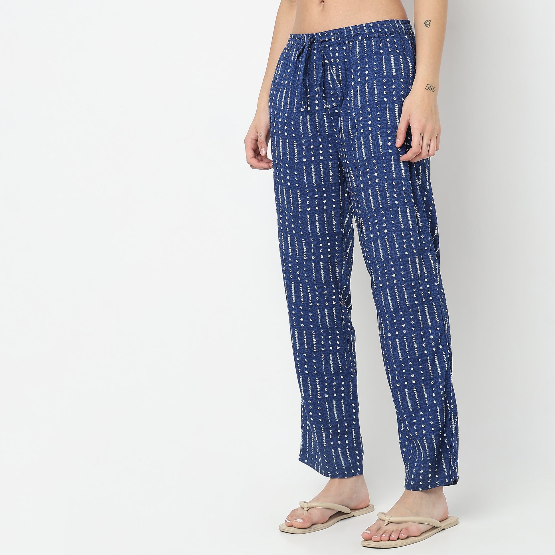 Regular Fit Printed Mid Rise Pyjamas