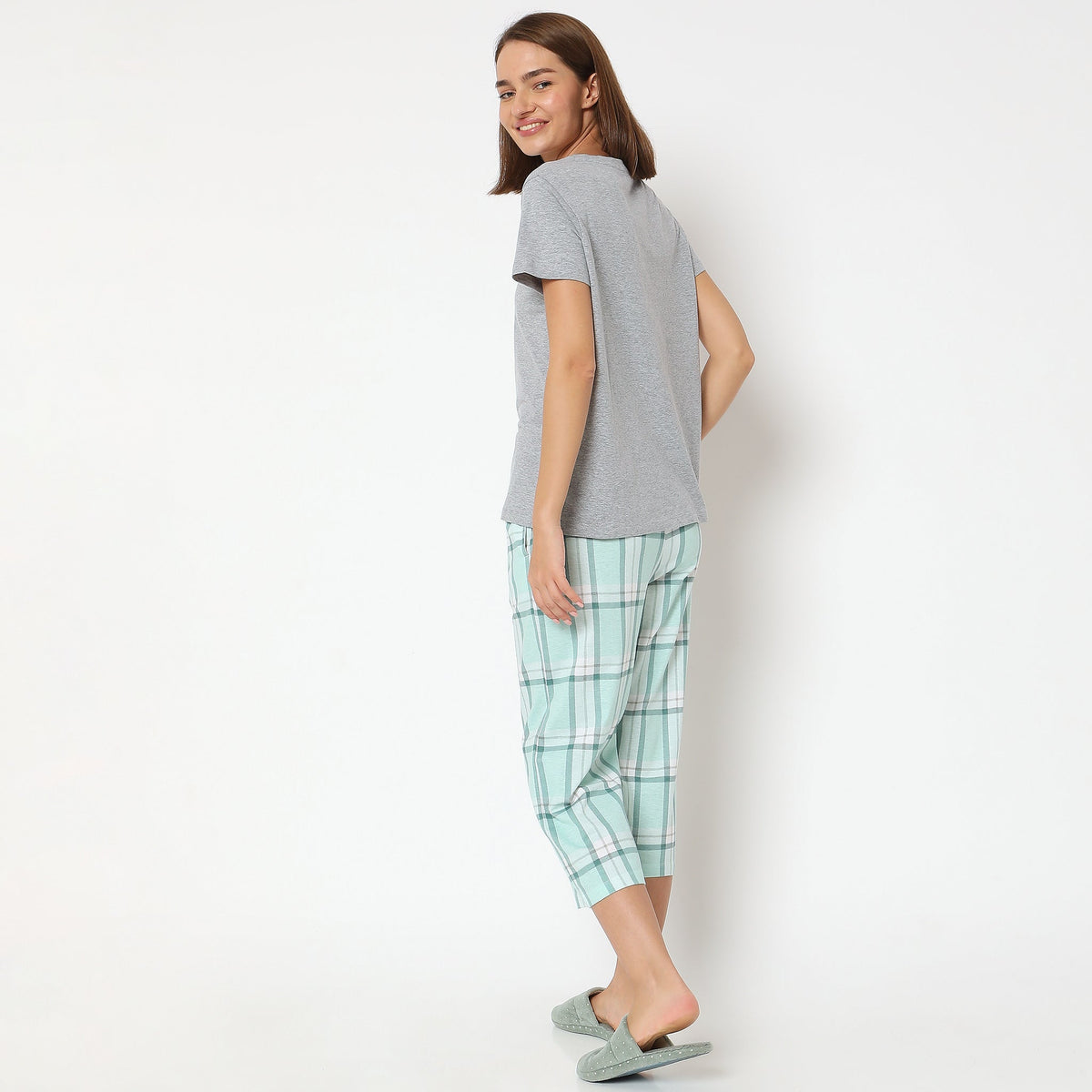 Women Wearing Regular Fit Solid Sleepwear Set