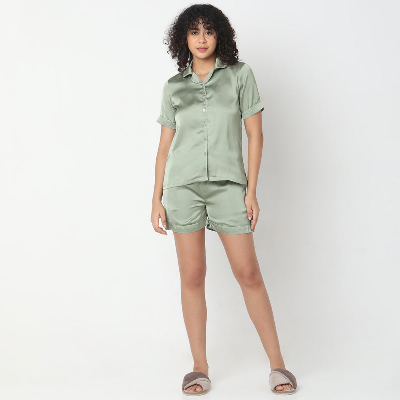 Regular Fit Solid Sleepwear Sets