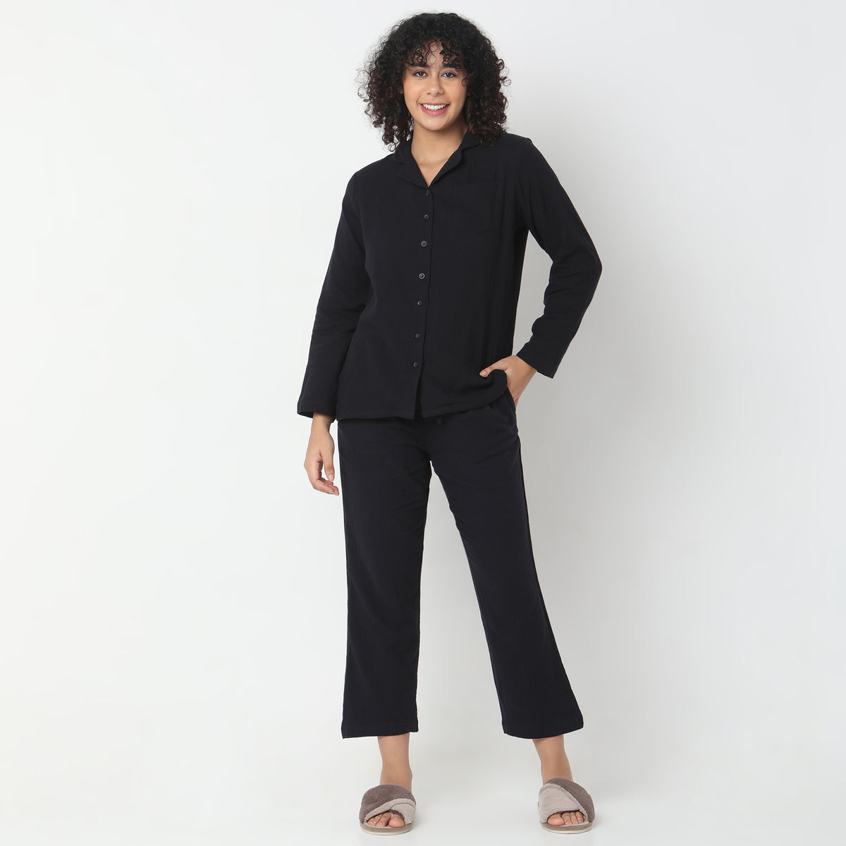 Regular Fit Solid Sleepwear Sets