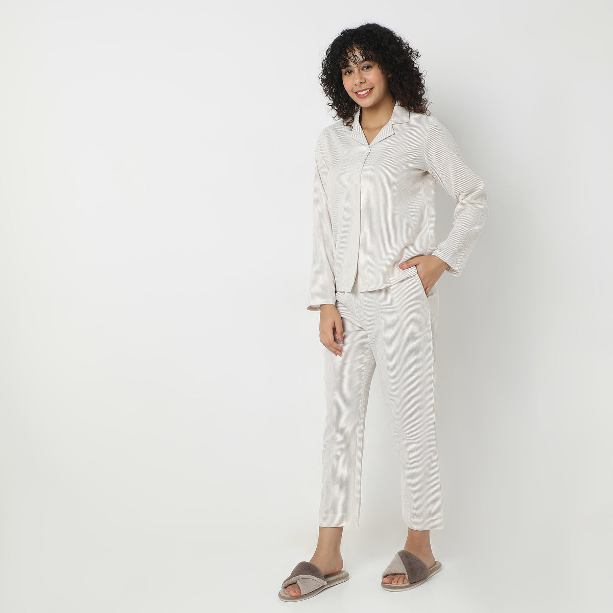 Regular Fit Striped Sleepwear Sets