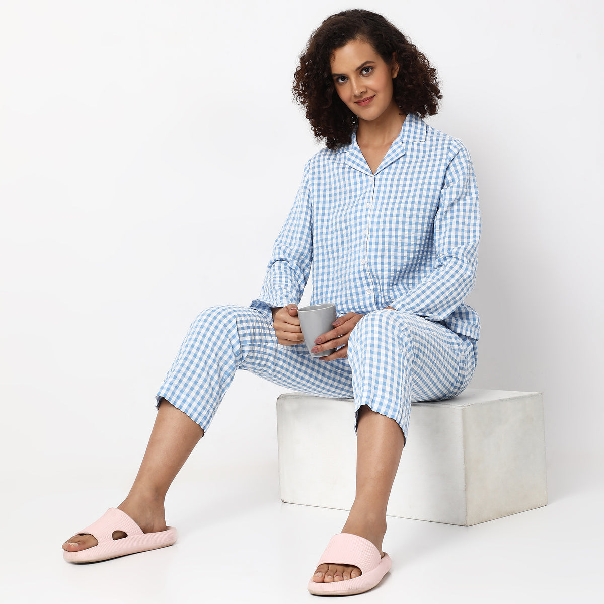 Regular Fit Checkered Sleepwear Sets