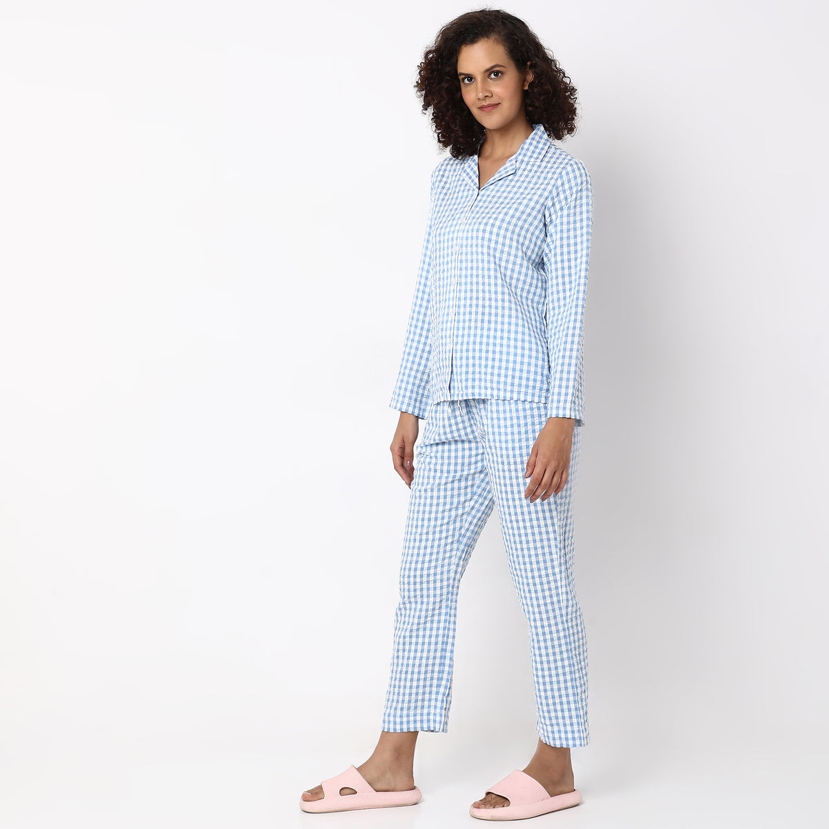 Regular Fit Checkered Sleepwear Sets