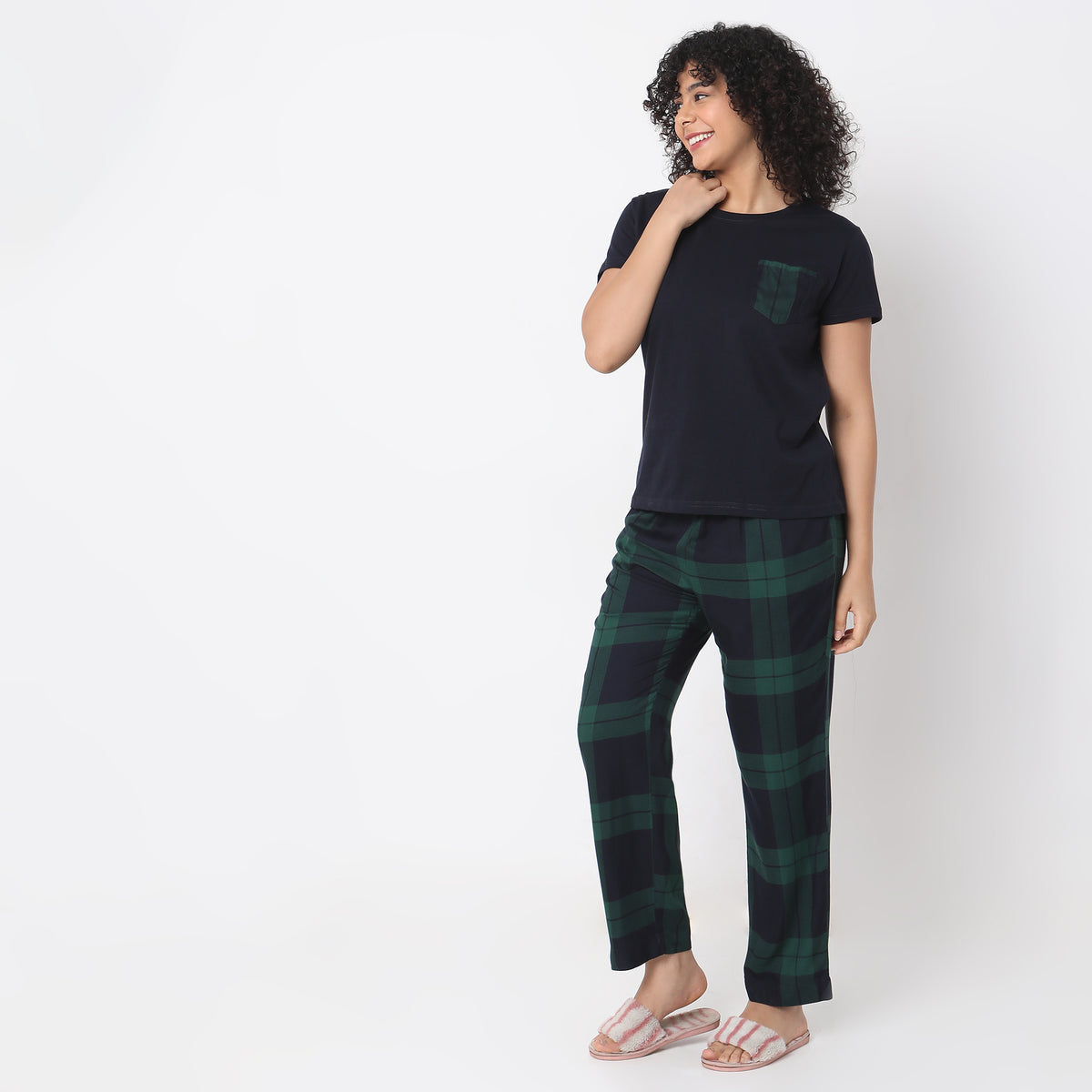 Regular Fit Checkered Sleepwear Sets