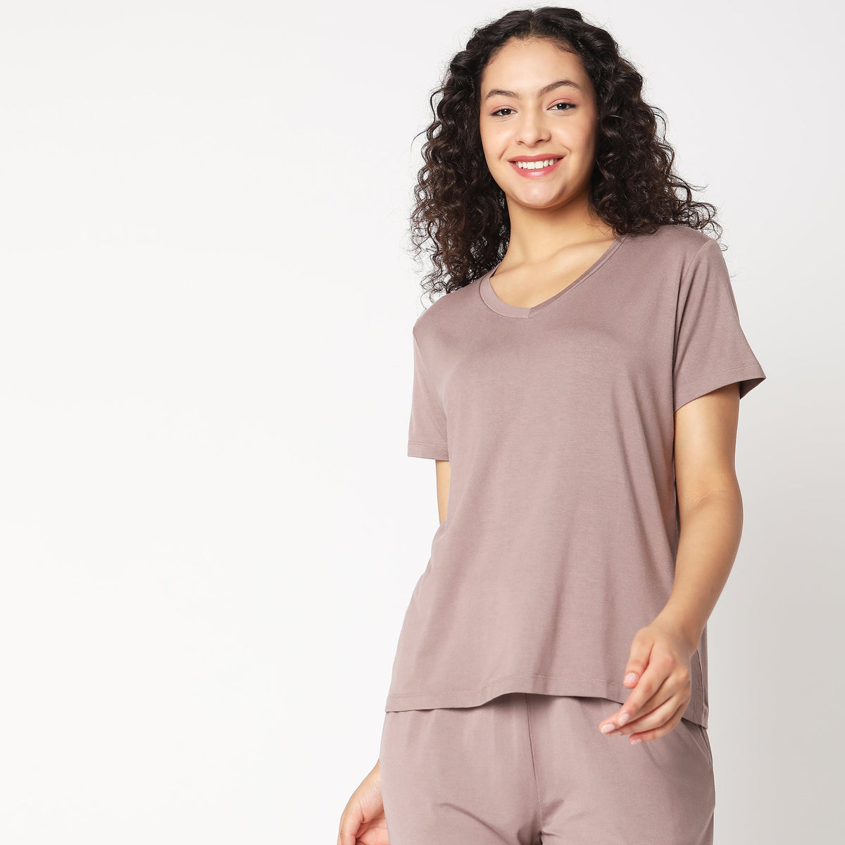 Women Wearing Regular Fit Solid Top