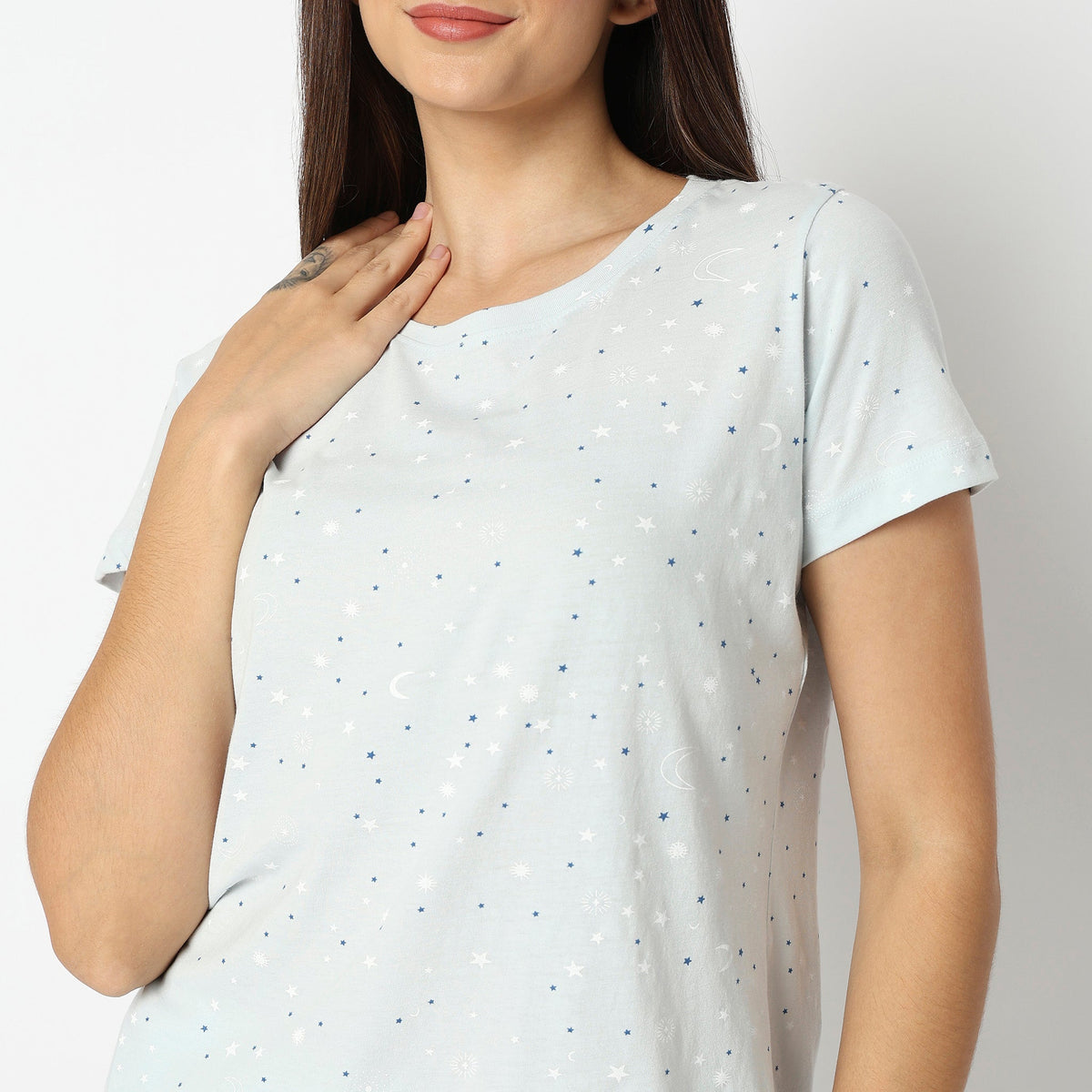 Women Wearing Regular Fit Printed Top