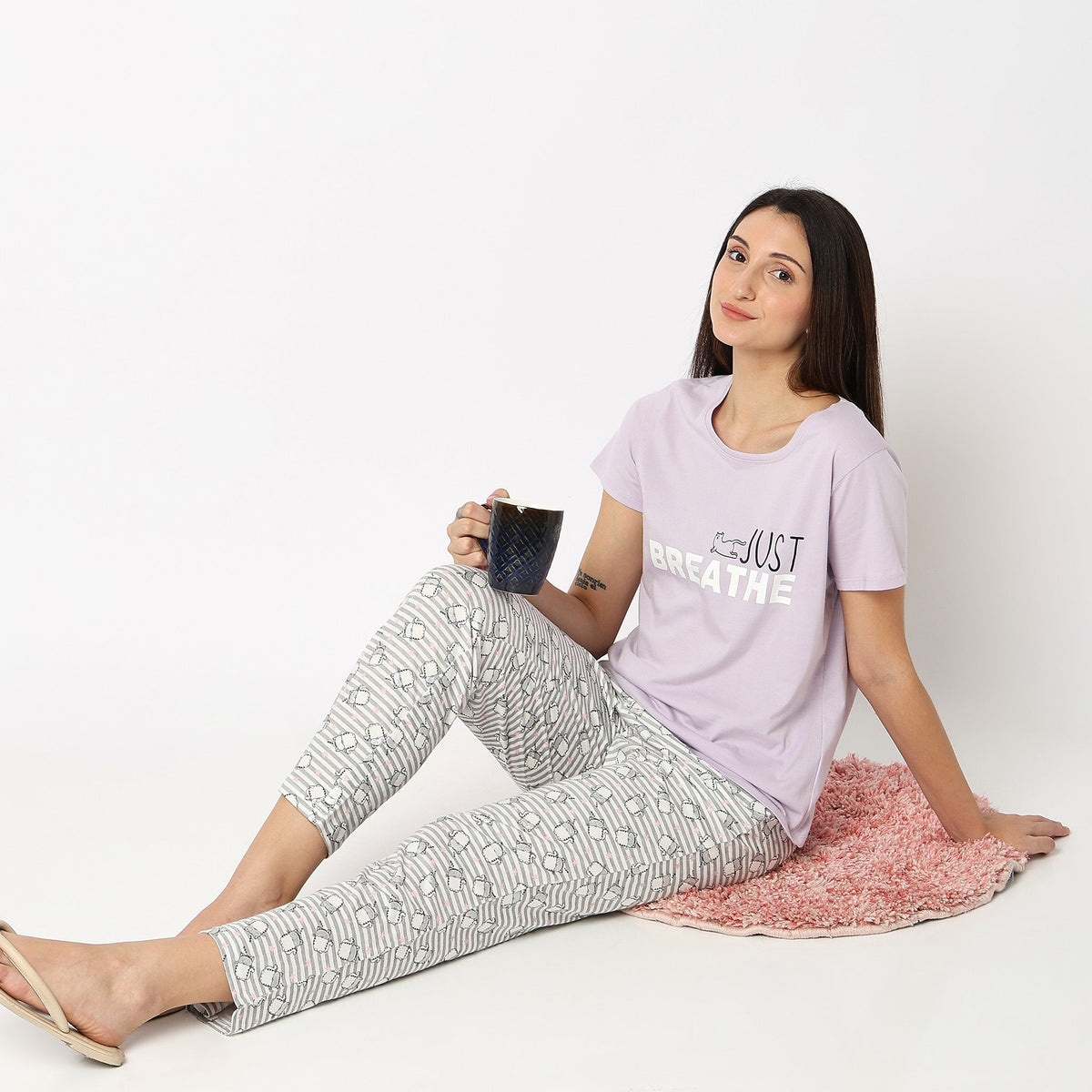 Women Wearing Regular Fit Printed T-Shirt