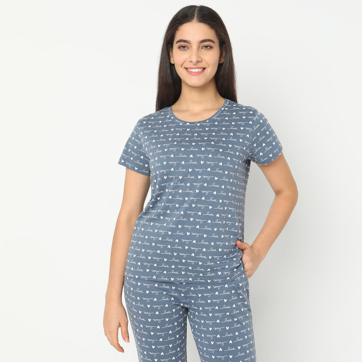 Regular Fit Heart Top