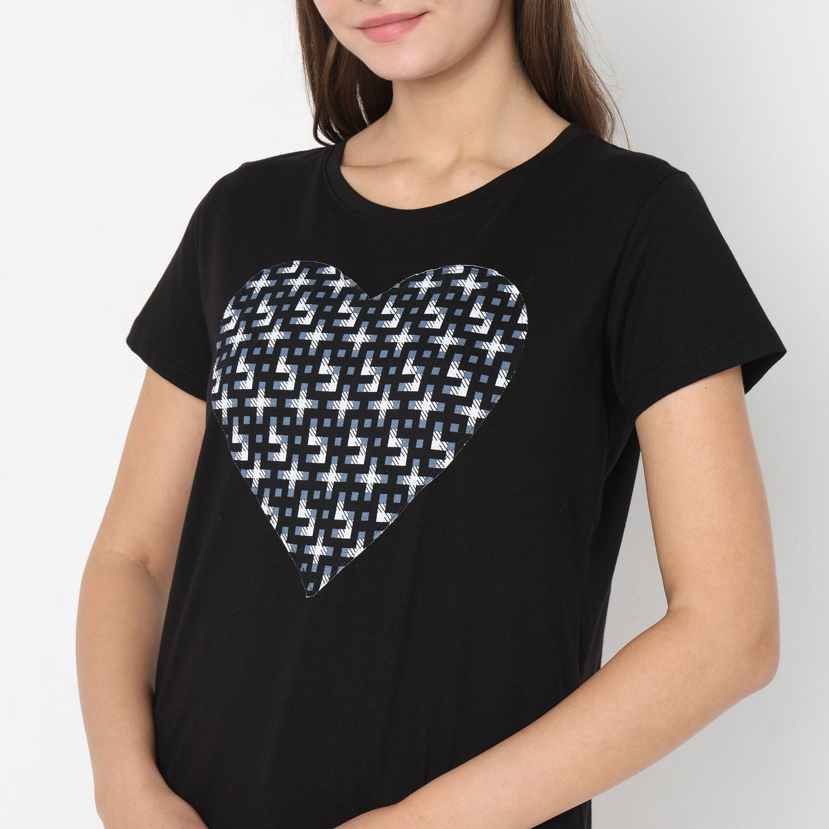 Regular Fit Heart Top