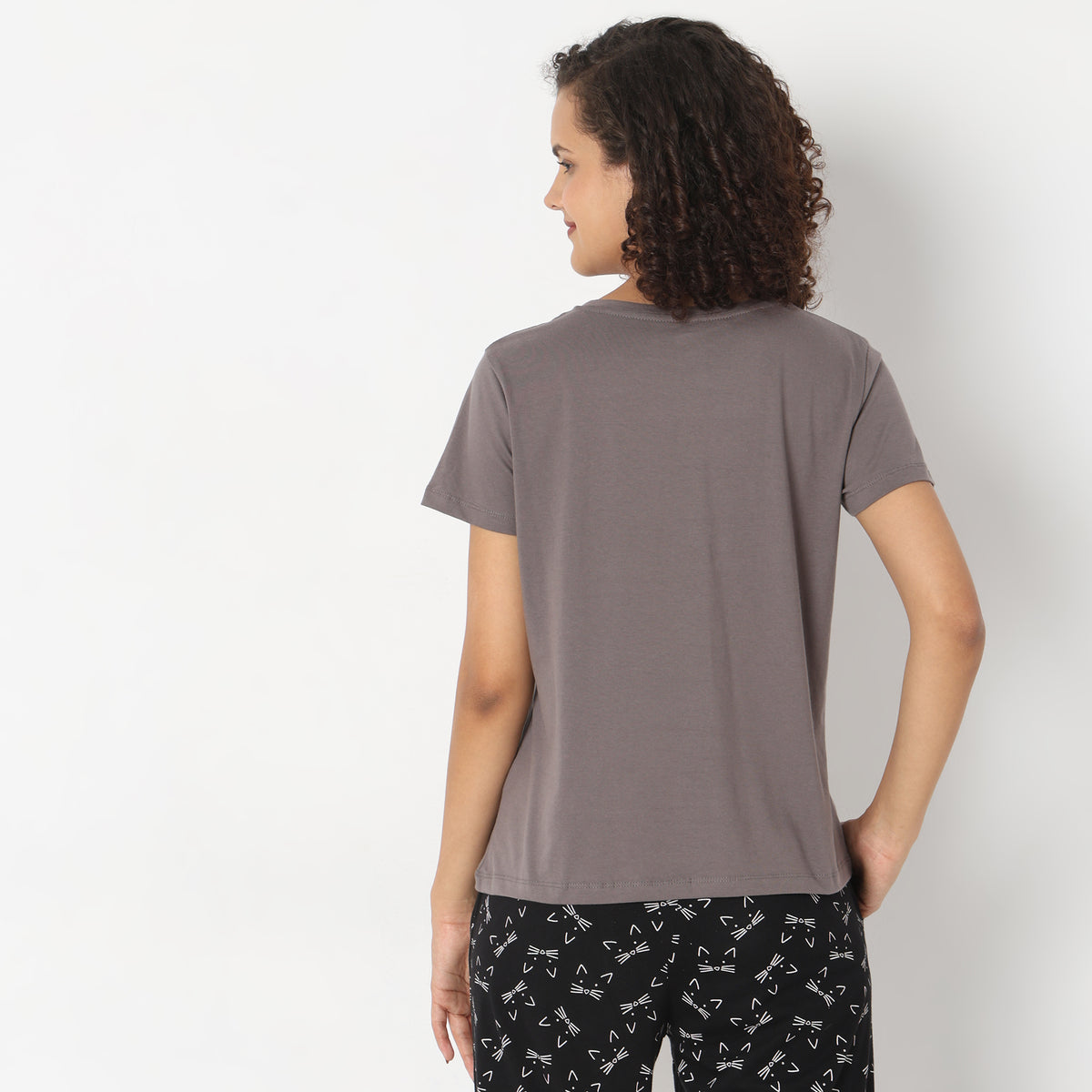 Regular Fit Animal Print Sleepwear Top