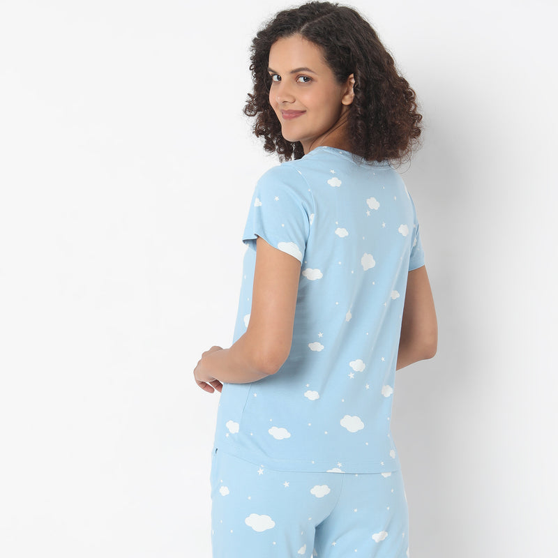 Regular Fit Heart Sleepwear Top